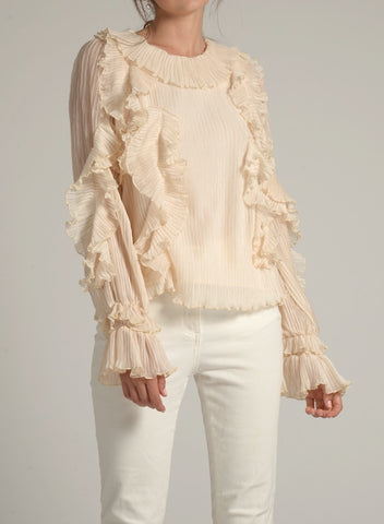 120105 Elva Tiered Ruffle Shoulder Top